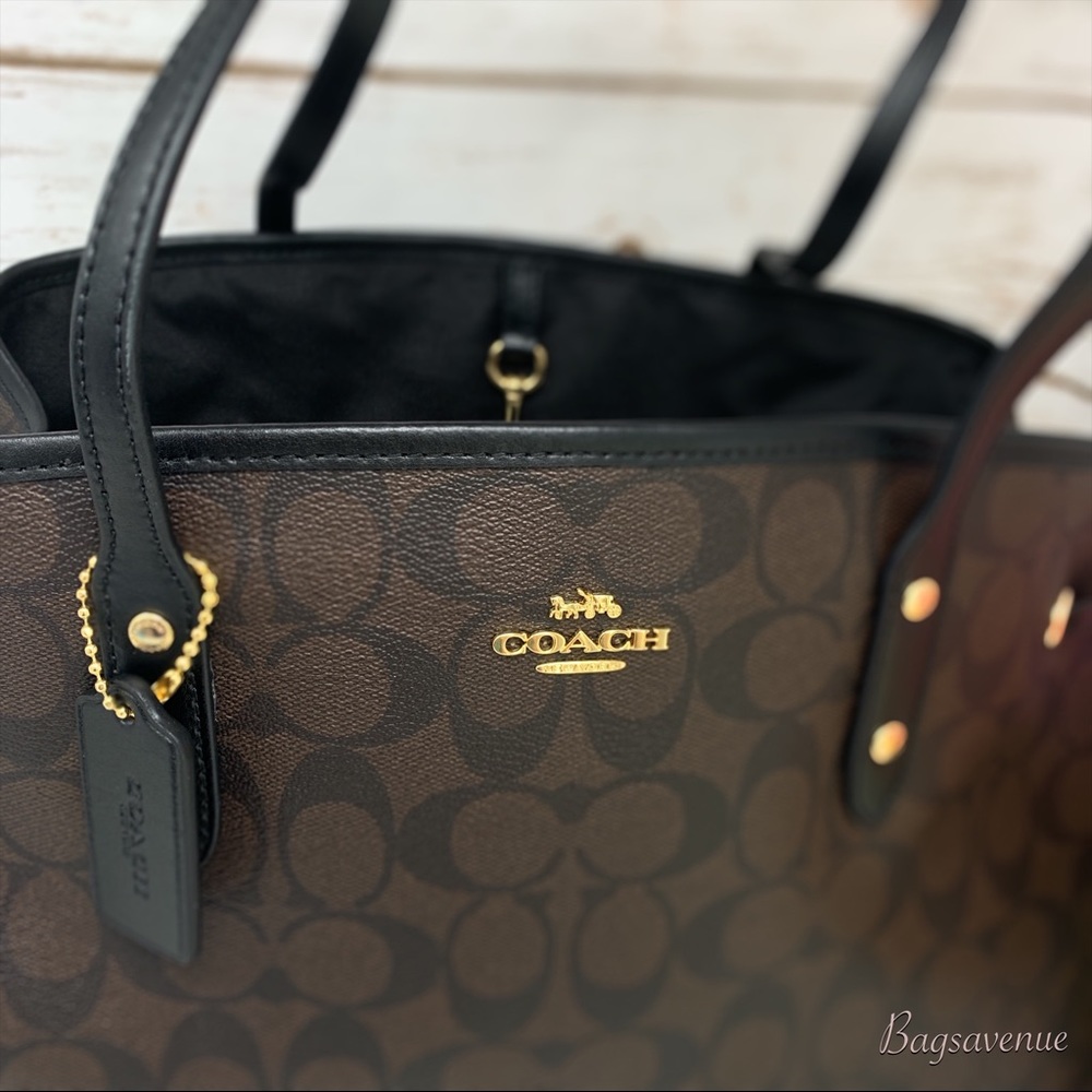 Coach signature pvc drawstring carryall tote brown - Picture 3 of 7